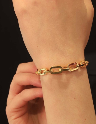 22 Ayar Altın Geometrik Model Ataç Bileklik