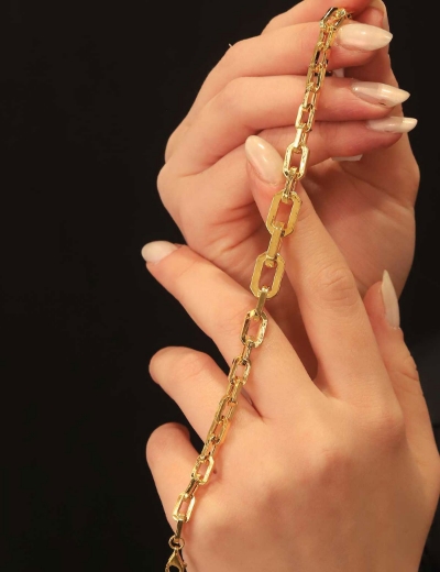 22 Ayar Altın Geometrik Model Ataç Bileklik