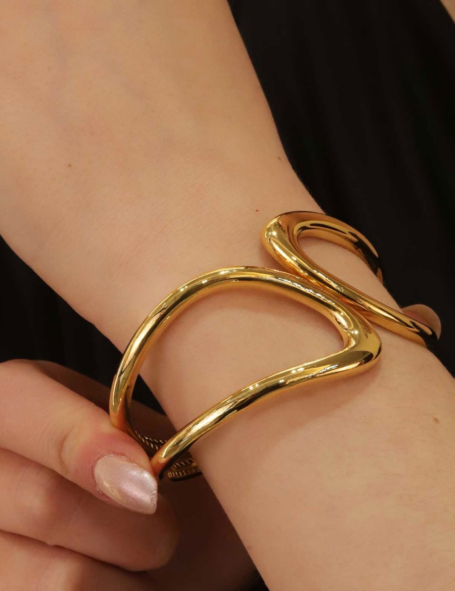 22 Ayar Altın Sarmal Parlak Kelepçe