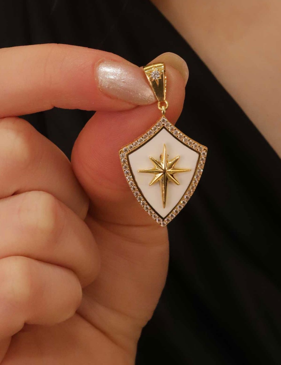 22 Ayar Altın Mineli Şovalye Kolye Ucu resmi