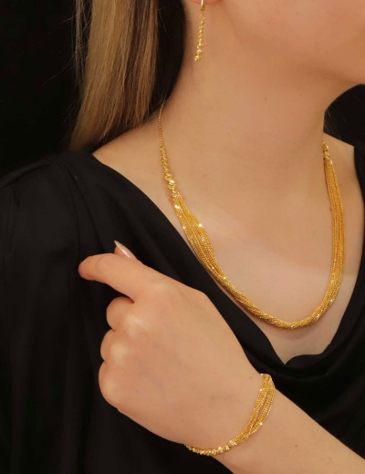 22 Ayar Altın Dorikalı Püsküllü İtalyan Set