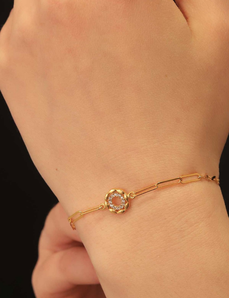 22 Ayar Altın Minimal oval Bileklik