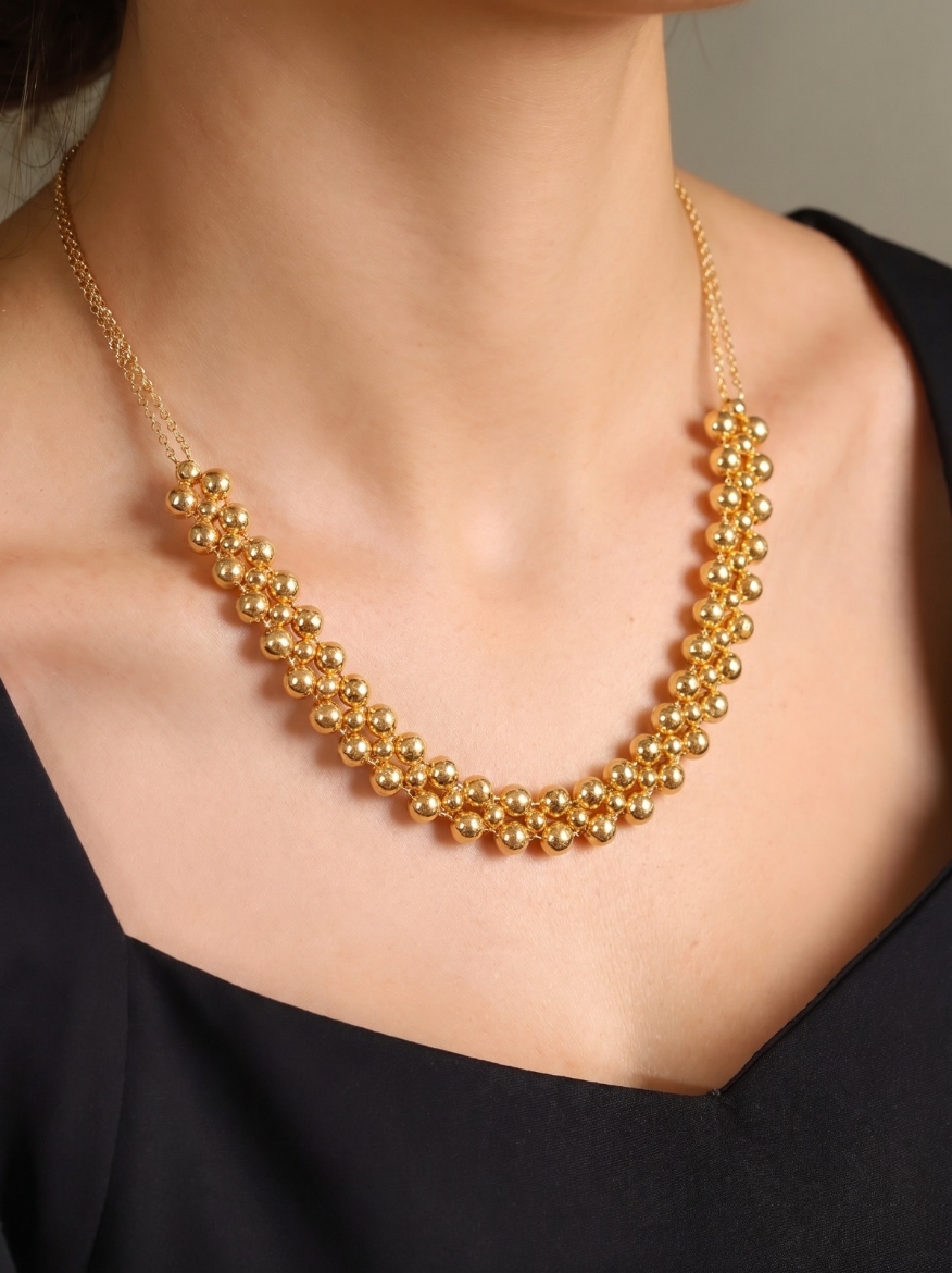 14 Ayar Altın Top Çapraz model Kolye