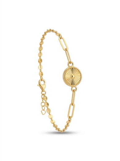 22 Ayar Altın Minimal Oval Tasarım Bileklik