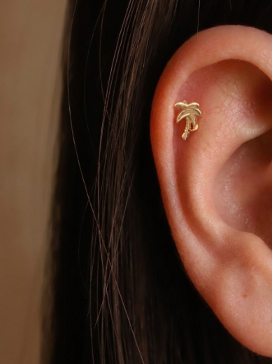 14 Ayar Altın Palmiye Tasarım Tragus