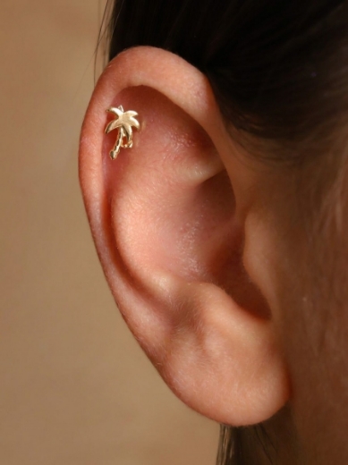 14 Ayar Altın Palmiye Tasarım Tragus
