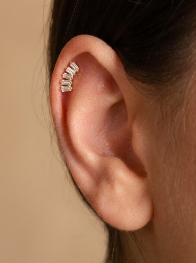 14 Ayar Altın Sıralı Taş Tasarım Tragus
