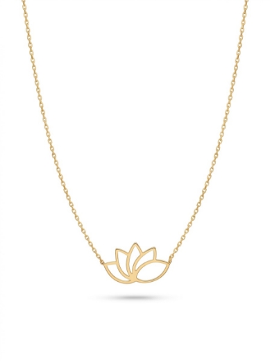 22 Ayar Altın Lotus Tasarım Kolye